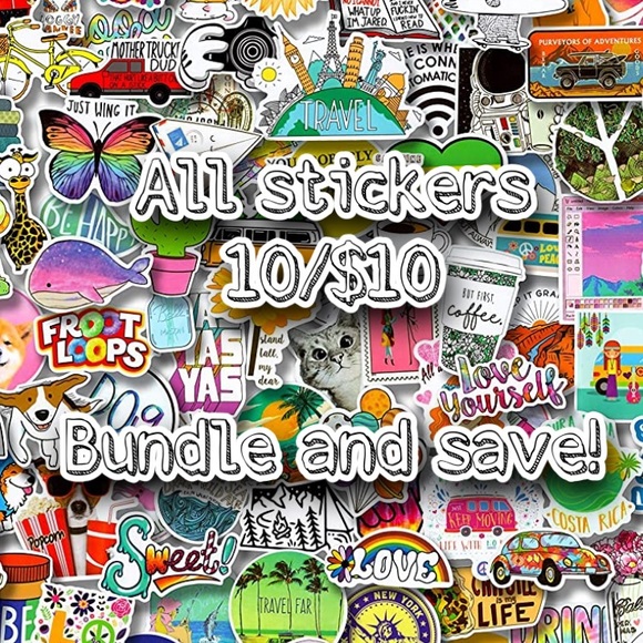 15 Stickers Mystery Box 15/$10 🖤 15 Assorted Tie Dye Aesthetic Stickers - Picture 5 of 5